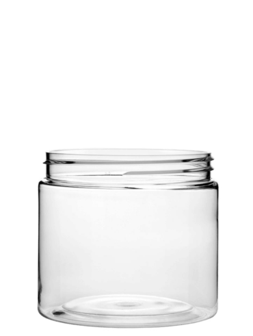 Cylindrical jar 500ml 89CT PET clear brickpack